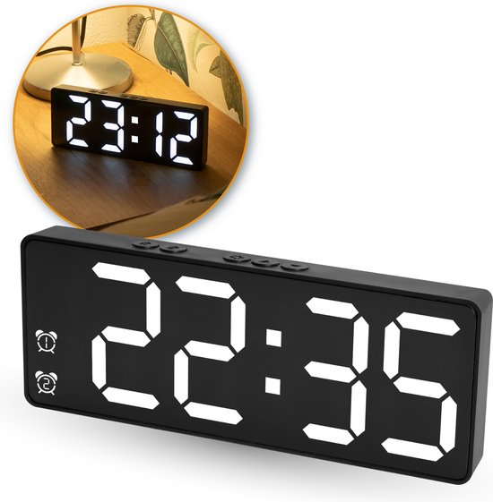 Nuvance - Digitaler Wecker - Digitaluhr - Wecker für Kinder & Erwachsene - Reisewecker - Schlafzimmer - Led-Wecker digital - Wecker - Schwarz Wohnen & Kochen