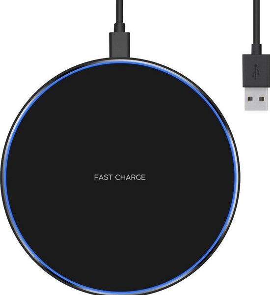 Nuvance - Kabelloses Ladegerät - inklusive USB-Kabel - Kabelloses Ladegerät - 15W Schnellladegerät - Schwarz Elektronik
