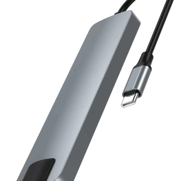 Nuvance - USB-C-HUB Ethernet 3.0 - 7 Ports - 19 x 5 x 2 cm - Silber Elektronik