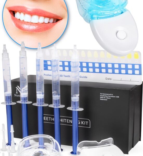 Nuvance - Zahnweiß-Kit - 5 Spritzen ohne Peroxid (0%) - Zahnaufheller - Zahnweiß-Kit - Weiße Zähne Schön & Gesund