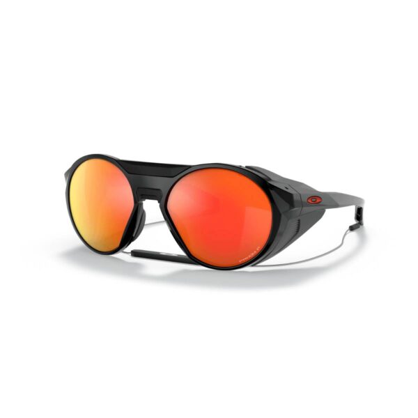 Oakley Clifden Schwarze Sonnenbrille Rubinrote Polarisierte Gläser Fahrradbrillen