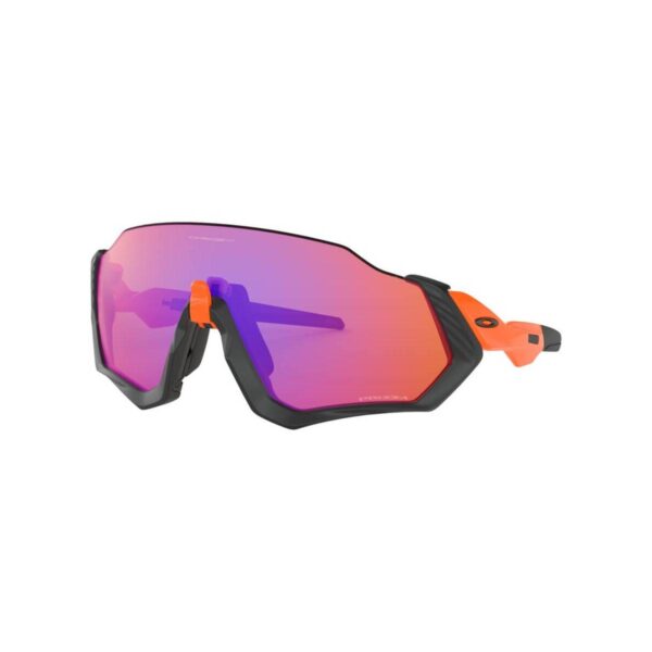 Oakley Flight Jacket Matte Black/Neon Orange Prizm Trail Brille Fahrradbrillen