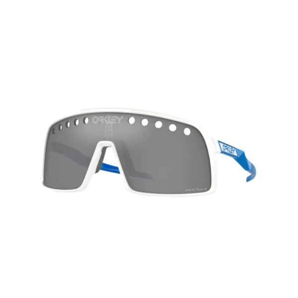 Oakley Sutro Polierte Brille Weiß Blau Prizm Schwarz Fahrradbrillen