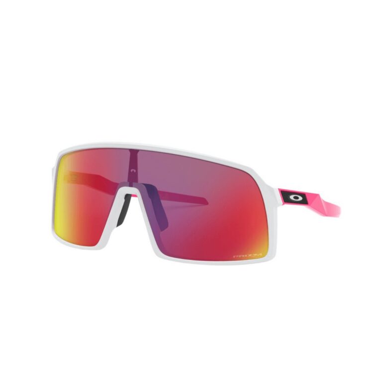 Oakley Sutro Prizm Straßenbrille Weiß Pink Fahrradbrillen