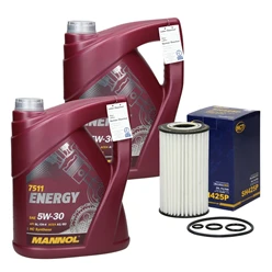 Ölwechselset mit Mannol Energy API SN/CH-4 5W-30 10L Chrysler Crossfire Mercedes-Benz C-Klasse (W202) 5613