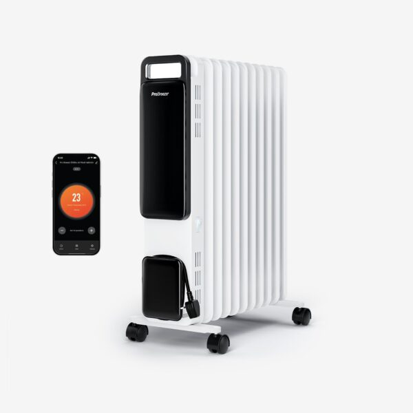 Omniwarm 2500W Öl gefüllt 11 Flossen Öko -Kühlerheizung mit digitalem Display und Smart App Control - Weiß Heizungen