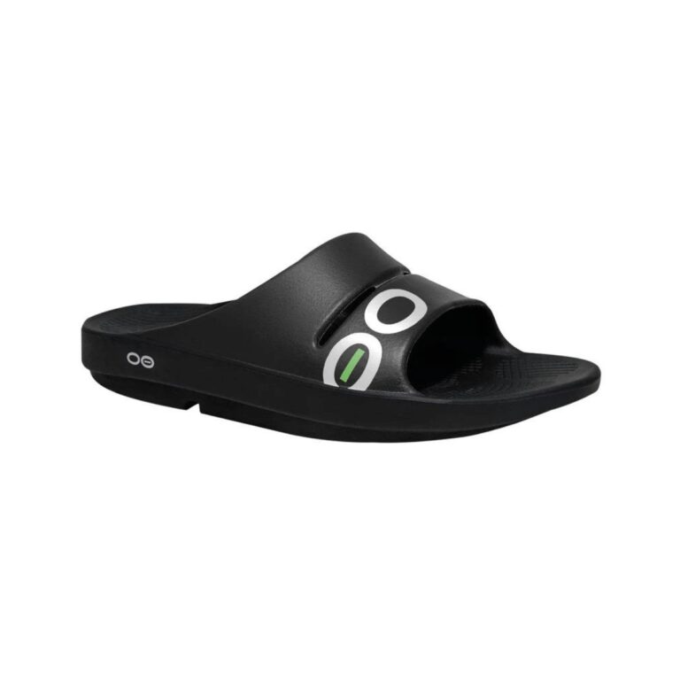 Oofos OOahh Sport Sandalen Schwarz Weiß Unisex