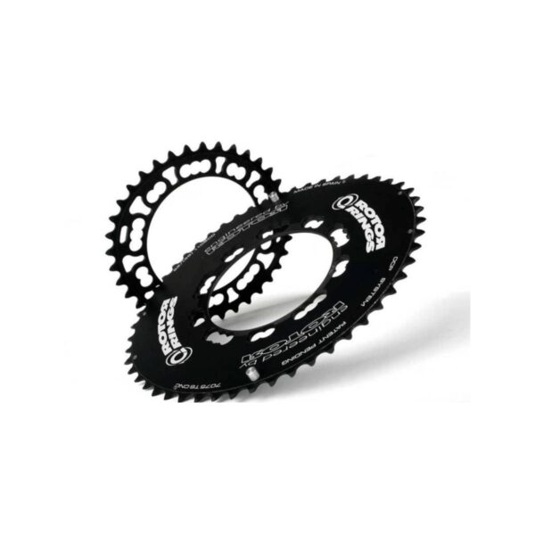 Ovaler Kettenblattrotor Q-Ring Aero Exterieur Schwarz