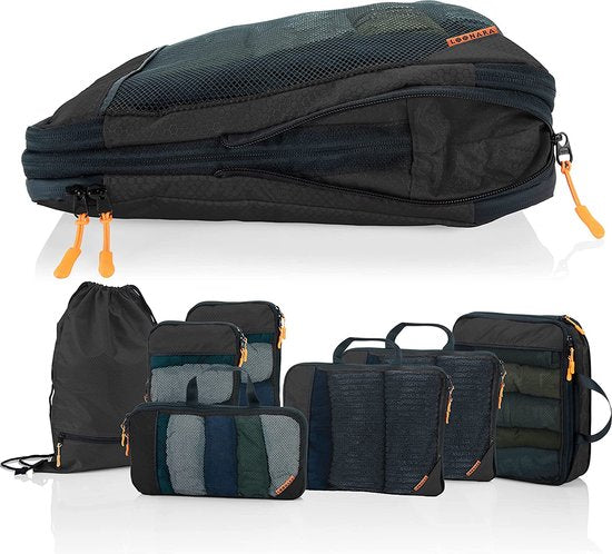 Packwürfel mit Kompression für Koffer und Rucksack inkl. Packsack