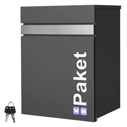 Paketbriefkasten 44x35x58 cm Anthrazit/Silber aus verzinktem Stahl ML-Design 706