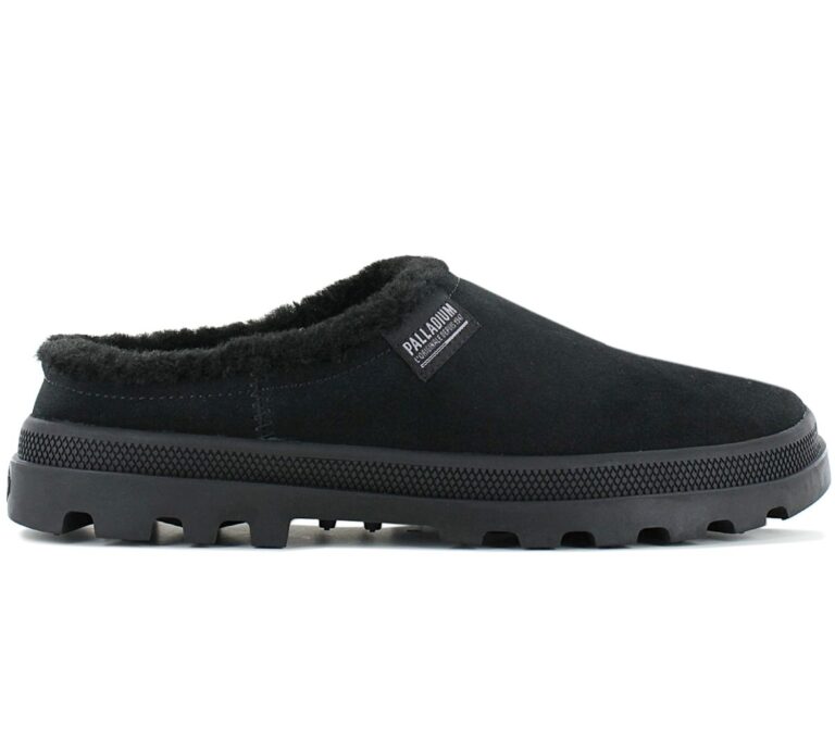 PALLADIUM Palladune Mule Warm - Slipper Hausschuhe Leder Schwarz 74337-008-M