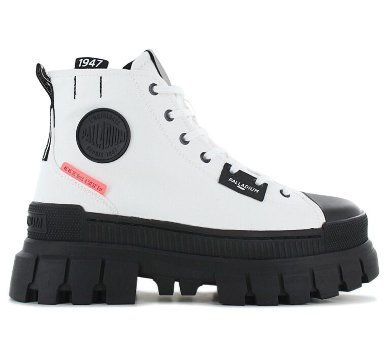 PALLADIUM Revolt HI TX - Damen Plateau Stiefel Boots Weiß 97242-116-M