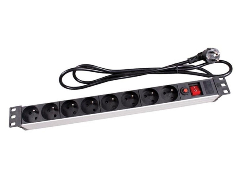 Perel 8-fach Buchse - Pin Erde - für 19" Rack Werkzeuge