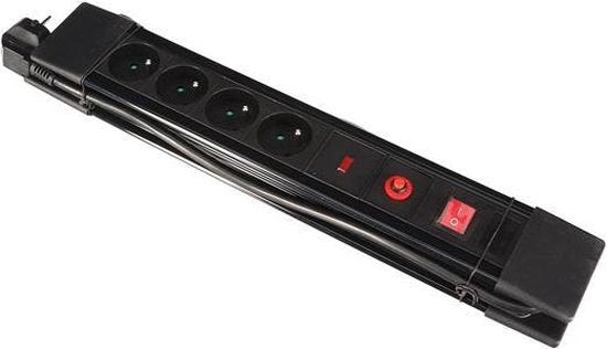 Perel Sockel Schwarz 4 Steckdosen 3500w Elektronik