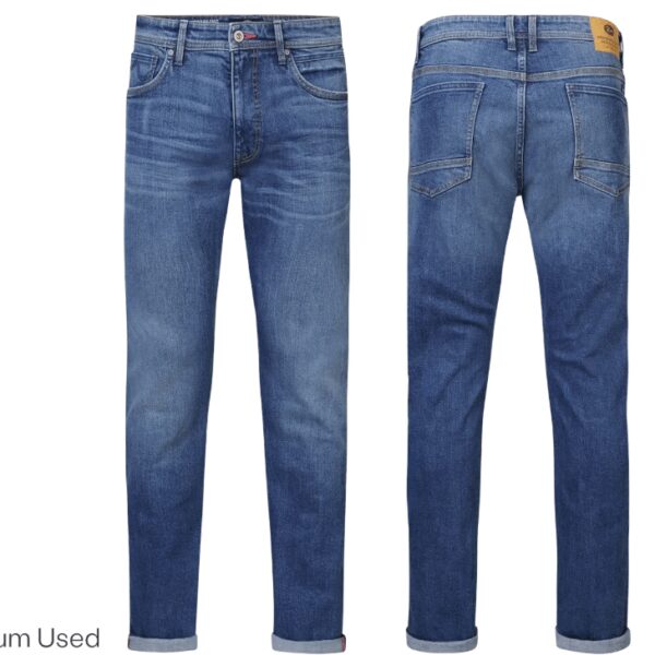 PETROL SANTIAGO Herren Jeans W33 L32 - Straight Fit - Mittelgrau Kleidung