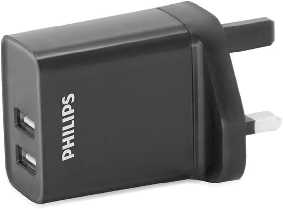 PHILIPS DLP2610/05 - USB-Wandladegerät - 3-polige Buchse - 2 USB-Wechselstromanschlüsse - Schwarz Elektronik