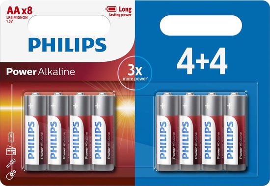 Philips Power Alkaline - AA-Batterien - 8 Stück Elektronik