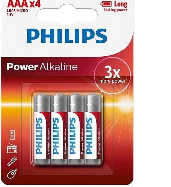 Philips Power Alkaline - AAA-Batterien - 4 Stück Elektronik