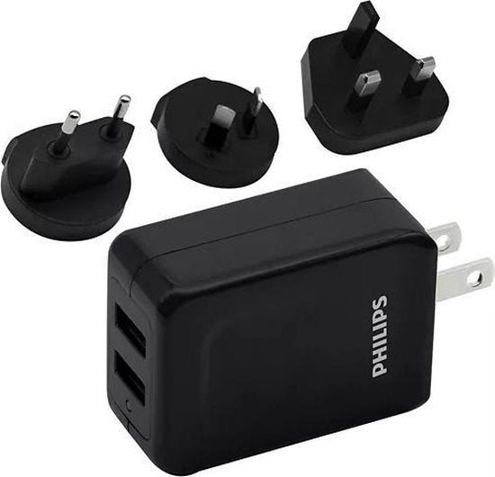 Philips Reiseladegerät - DLP2610T/00 - 2x USB - 3 Welt-Stecker Elektronik