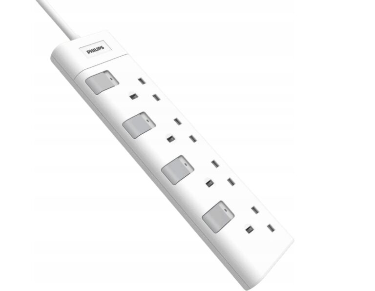 Philips Verlängerungskabel 2 m 4 Steckdosen weiß - UK Elektronik