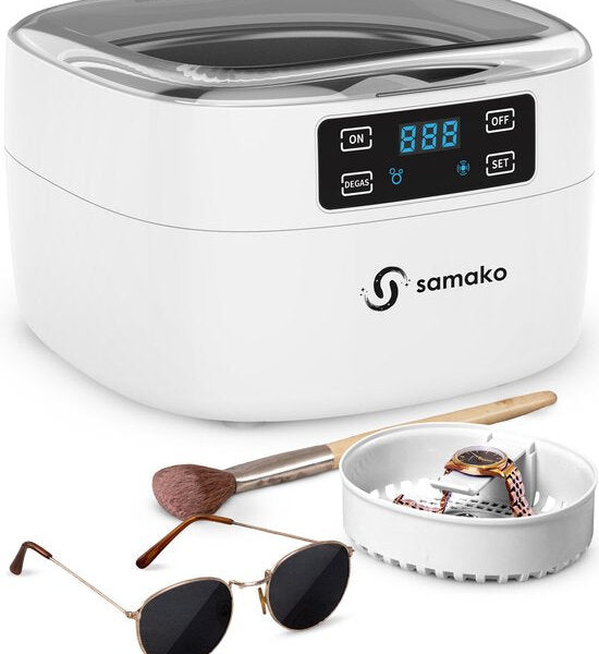Professionelle Ultraschallreiniger - Reinigungsgerät - Ultraschallbad - Brillen - Schmuck - Uhr - Make-up Pinsel - Weiß Wohnen & Kochen