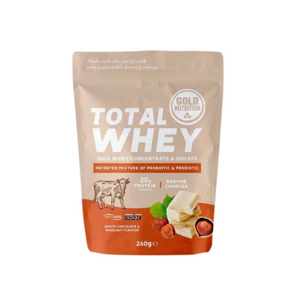Proteinpulver GoldNutrition Total Whey Weiße Schokolade und Haselnuss 260g Ernährung