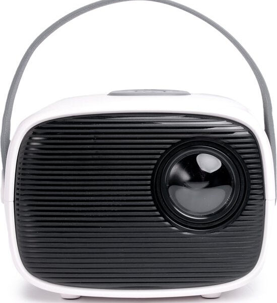 QLT TV-Projektor - Mini-Beamer mit LED-Lichtquelle - Auflösung 800 x 480 Pixel - 16:9 - Projektionsabstand 1 bis 4 Meter - mit Fernbedienung - Weiß Elektronik