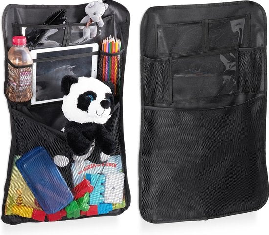 relaxdays Autositz-Organizer - 2er-Set - Sitz-Organizer Auto - Tablet-Halter schwarz Auto & Fahrrad