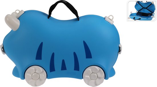 Relaxwonen - Kinderkoffer - Blau - Auf Rollen - Extra stabil - maximal 50kg Hobby & Sport