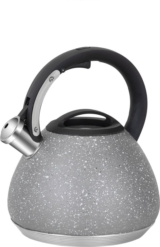 Resto Lyra Pfeifkessel Wasserkocher - 2.7L - Teekessel - Edelstahl - Induktion - Grau marmoriert Wohnen & Kochen