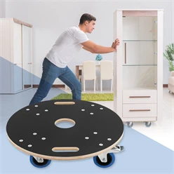 Rollbrett Möbelroller rund Ø 57 cm aus Multiplex mit Feststellbremsen Tragkraft 800 kg 126