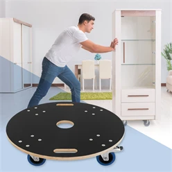 Rollbrett Möbelroller rund Ø 67 cm aus Multiplex mit Feststellbremsen Tragkraft 800 kg 126