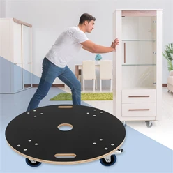 Rollbrett Möbelroller rund Ø 77 cm aus Multiplex mit Feststellbremsen Tragkraft 800 kg 126