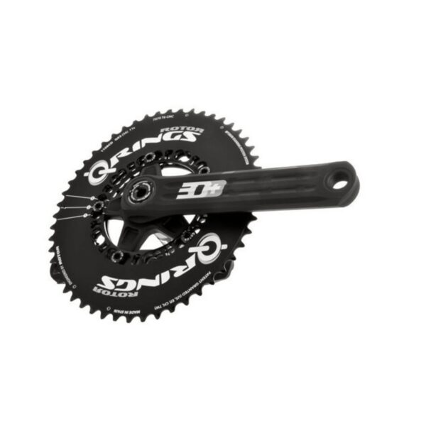 Rotor 3D + Kurbeln mit INpower Powermeter + Q-Rings Aero 50/34 Kettenblätter