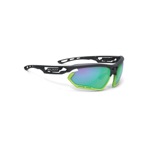 Rudy Project Fotonyk 3FX Polarisierte Sonnenbrille Farbe Mattschwarz Fluo Grün Fahrradbrillen