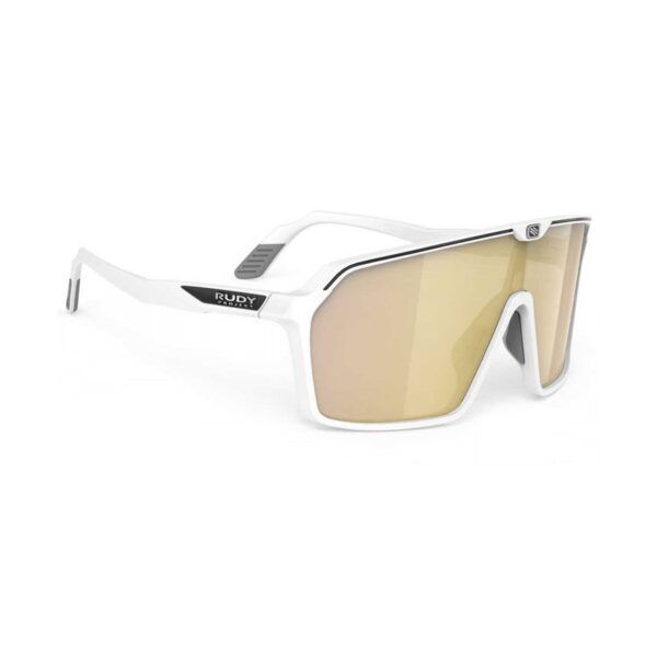 Rudy Project Spinshield Brille Weiß mit Gold Gläsern Fahrradbrillen
