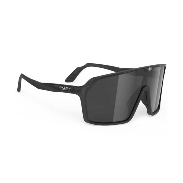 Rudy Project Spinshield Mattschwarze Brille mit rauchschwarzen Gläsern Fahrradbrillen