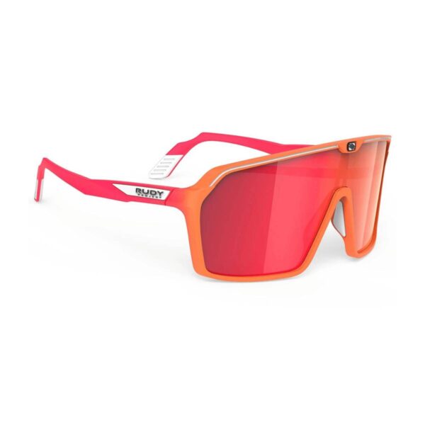 Rudy Project Spinshield Rote Brille mit orangen Gläsern Fahrradbrillen