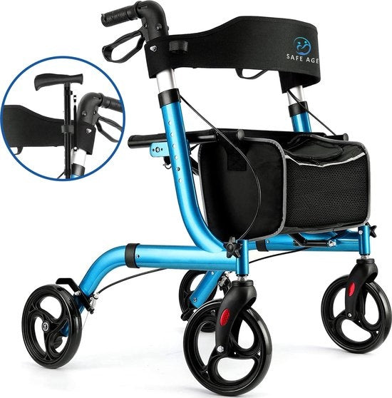 Safe AgeÂ¬Ã† Rollator leicht und faltbar - Sitzfunktion - für den Innen- und Außenbereich - Rückenlehne und Gehstockhalterung Hobby & Sport