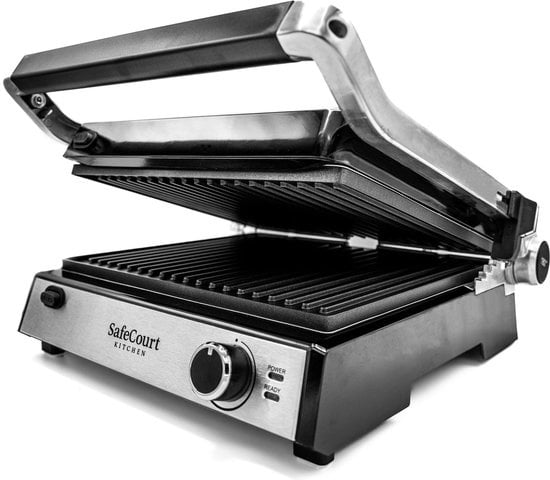 Safecourt Kitchen - 3-in-1 Kontaktgrill - Toaster - Abnehmbare Platten - 180 °C Gril - Schwarzl Wohnen & Kochen
