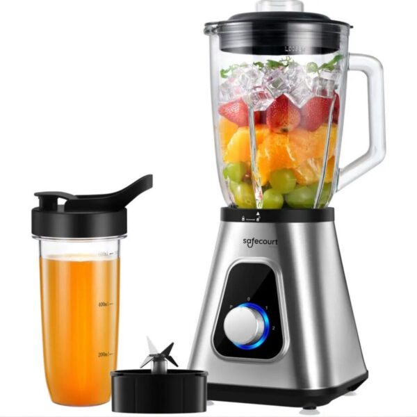 Safecourt Kitchen - Mixer - 1200W - mit To-Go-Becher - Edelstahl - Silber Wohnen & Kochen