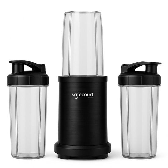 Safecourt Kitchen - Smoothie Mixer - Mixer 1200W - Smoothie Maker - Inklusive To-Go Becher - Schwarz Wohnen & Kochen