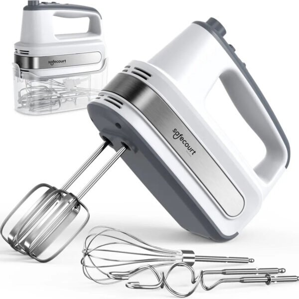 Safecourt Küchenhandmixer - Vielseitiger 5-Gang-Handmixer - Aufbewahrungshalter - Leistungsstark & kompakt Vertaald