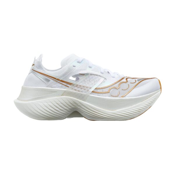 Saucony Endorphin Elite Laufschuhe Weiß Gold AW23