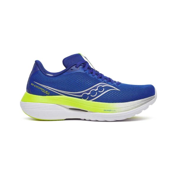 Saucony Endorphin Trainer Schuhe Blau Gelb AW25