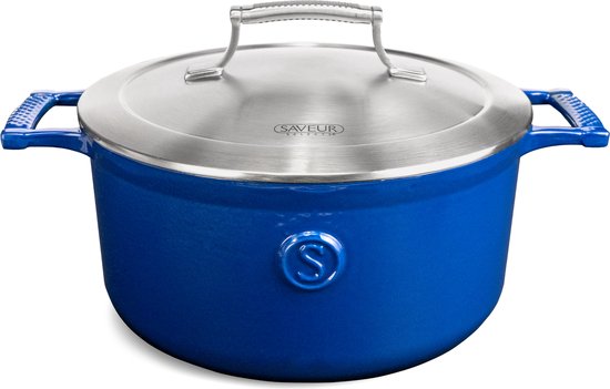 Saveur Selects - Voyage Ovale Kasserolle - Ø25 cm - Gusseisen - PFAS-frei - Induktion - Classic Blue Wohnen & Kochen