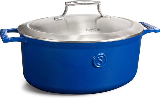 Saveur Selects - Voyage Ovale Kasserolle - Ø30 cm - Gusseisen - PFAS-frei - Induktion - Classic Blue Wohnen & Kochen