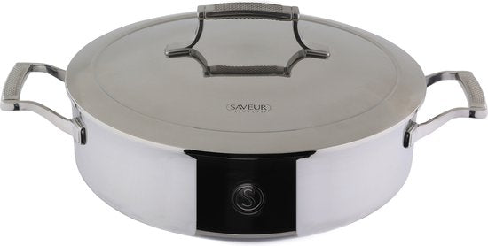 Saveur Voyage Kochtopf - Ø30 cm - Dreischicht-Edelstahl - PFAS-frei - Induktion - Backofenfest Wohnen & Kochen