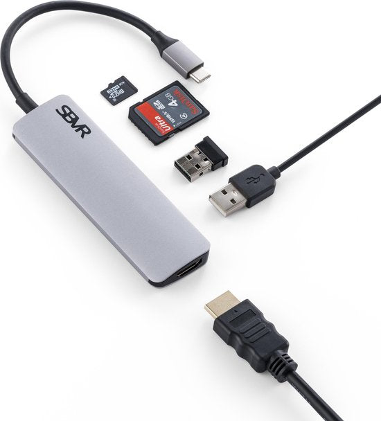 SBVR EV23 - 5 in 1 USB-C Hub - HDMI - 2x USB 3.0 - SD TF Kartenleser - Für MacBook und HP Elektronik