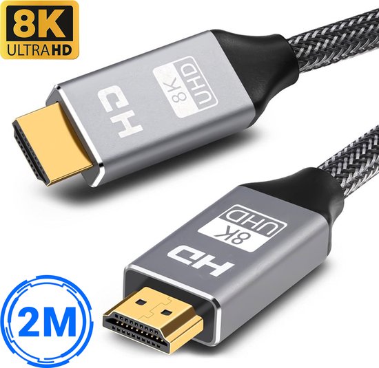 SBVR - HDMI Kabel 2.1 - 8K Ultra HD - 4K 120 Hz - Nylon HDMI Kabel - 2 Meter Elektronik